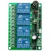 FYZ1425 433M Universal Wireless Remote Control Switch DC12V 4 Way Relay Receiving Module + RF Remote Launch Remote Control