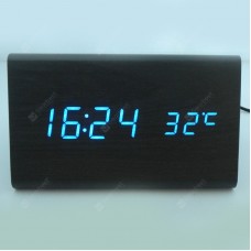 Mini Voice Control Wood Alarm Clock Alarm Wood Home Lazy Clock Led Voice Control Clock
