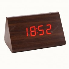 Mini Voice Control Wood Clock Voice Control Wooden Clock Creative Led Voice Control Clock Mini Alarm Clock