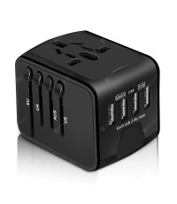 4 USB Plug Charger Universal World Travel Adapter Power UK US EU AU Europe Asia