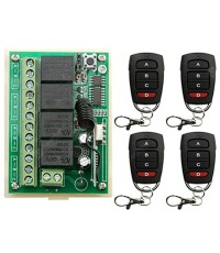 FYZ1369 433M Universal Wireless Remote Control Switch Receiving Module with RF Distant Transmitting Remote Control 4pcs