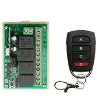 433M Universal Wireless Remote Control Switch DC12V4 Way Relay Module Receiver