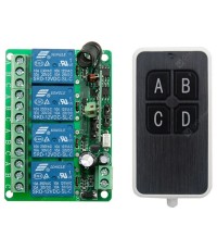FYZ1425 433M Universal Wireless Remote Control Switch DC12V 4 Way Relay Receiving Module + RF Remote Launch Remote Control