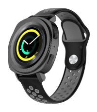 A1608 20mm Width Two-color Strap for Huami AMAZFIT Youth Version BIP Black Gray